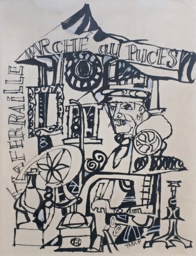 Troup Miloslav (1917 - 1993) : Marché au Puces