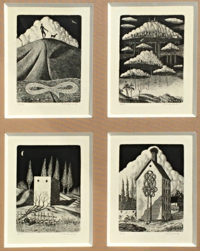 Pileček Jindřich (1944 - 2002) : 4x grafika