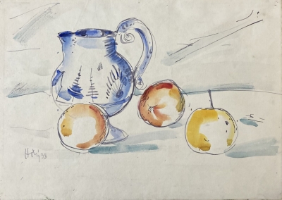 Holý Miloslav (1897 - 1974) : Zátiší se džbánem a jablky