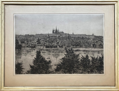 Vondrouš Jan Charles (1884 - 1970) : Panorama Hradčan z nábřeží