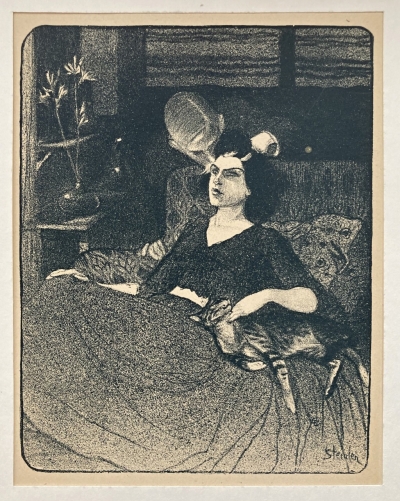 Steinlen Theophile Alexandre (1859 - 1923) : Dívka s kočkou