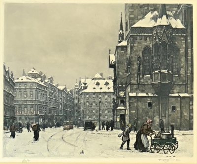 Tavík Šimon František (1877 - 1942) : Staroměstské náměstí v zimě