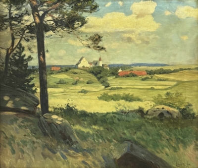 Lolek Stanislav (1873 - 1936) : Krajina s kostelem