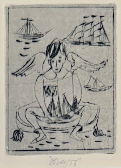 Tichý František (1896 - 1961) : Frontispice sbírky básní Dítě tak samo, R. L. Stevenson
